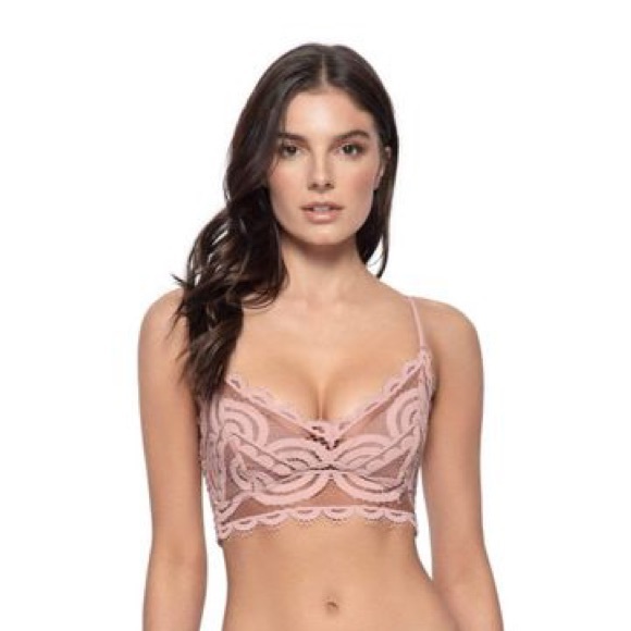New PQ SWIM LACE Sweetheart Crochet Lace Bralette Bikini Top PINK SANDS - Picture 2 of 16
